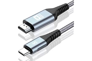 SWECENT Kabel USB C na HDMI 4K 6 m, USB typu C na HDMI UHD pleciony adapter Thunderbolt 3/4 do i Phone 16 15 Pro Max, MacBookPro/Air, iMac, iPad Pro, Samsung S24 S23 do S8, Surface, Dell, HP, Pixel