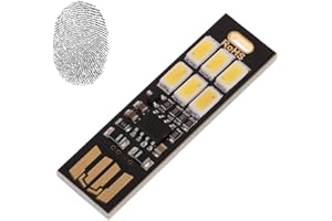 LAOMAO Ultra-thin 6LED USB Night Light Pocket Lamp Keychain Touch stepless (warmweiß)