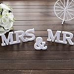 MR&MRS Letras Madera Blanca Decoración Boda +3,2m Bandera Banderín JUST❤ MARRIED Tarjeta Kraft Decorativa para Boda Hogar Pared