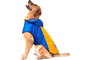 iTayga Imperméable Imperméable pour Chien, Imperméable pour Chien avec Capuche et Réflecteur, Jouer, Voyager pour Petits/Moyens/Grands Chiens (Bleu - Orange,l)