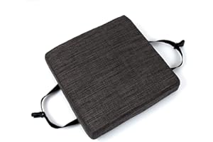 GGoty Dickes 5/8 cm Stuhl-Sitzkissen, quadratisch, Esszimmerstuhl, Hocker, Sitzkissen, rutschfeste Sitzmatte für Zuhause, Schule, Stuhlhocker (25 x 25 x 8 cm, dunkelgrau)