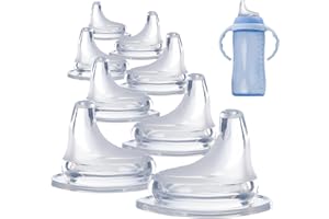 AJRWIIY 8Pack Replacement Silicone Spout Compatible with NUK, Soft Spout Replacement for NUK Active and Learner Cups, Easy Transition from Bottle to Cup, No Spill for Sippy Cup Nipples