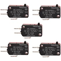 Heschen V-162-1C25 Micro Switch, SPDT Short Hinge Lever, 16A 250VAC (5 Pieces)