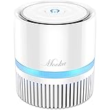 Mooka Air Purifier with True HEPA Filter, Portable Cleaner for Rooms and Offices, Odor 3 Stage Filtration System, Night Light, 2 Fan Speeds, 100% Ozone Free