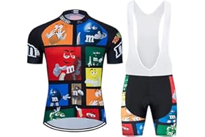 Moxilyn Abbigliamento Ciclismo da Uomo,Maglia Manica Corta+Pantaloncini,Cuscino Gel 9D,Ciclismo Moda Set Completo,Ciclismo Ciclismo Jerseys per Uomo,Ad Asciugatura Rapida Traspirante