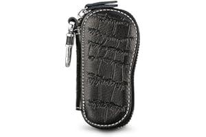 SCJJZ Organizer na klucze, organizer na klucze, etui na klucze, breloczek do kluczy, skórzany, uniwersalny pilot, duża pojemność, etui na klucze, damskie etui na kluczyki samochodowe (czarne)