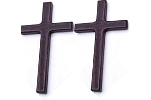 Danlai 2 Pezzi in Legno Croce Vintage Religiosa Artigianale 4,7 Pollici Crocifisso per Parete Appesa per Decorazioni per Pareti per Casa