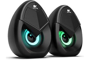 OR O R O W Haut Parleur PC,10W Enceinte PC pour Bureau, Aux Jack 3.5 Alimentation USB, éclairage LED Coloré 2.0 Haut-parleurs d'Ordinateur pour Smartphone/Tablette/Laptop (S208) (RGB pc Speaker)