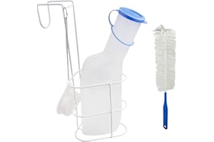 ‎MEDI-INN+ Medi-Inn Urinflasche PP 1000 ml für Männer milchig mit Betthalter und Reinigungsbürste