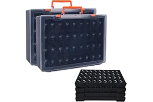 TONYLAIJIANTAO 2 custodie in miniatura robuste per il trasporto di statuette - 144 slot robusta valigia con 2 strati di schiuma, compatibile con Warhammer 40k, Dungeons & Dragons e altro ancora, Nero