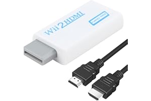GMENTS Wii to HDMI Adapter Converter - Supports 1080P/720P With 3ft HDMI Cable, 3.5mm Audio HD Video Output Jack, High Speed Accessories Compatible With All Wii Display Modes, Smart TV