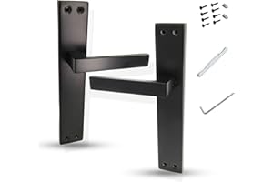 AZERODESIGN-Manetas Puertas Interior Casa-Manillas Puertas Interior Placa Cuadrada-4,5x24,5 cm-Largo Manija de 12 cm-Color Negro Mate-Manivelas Puertas Interior-Material Aluminio