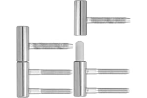 VntMQP 2 Stück 3-Teilig Stahl für Innentüren Holztür Türbänder Einbohrband Scharniere Türscharnier Türband Aufschraubband(2 Stück, Stahl Vernickelt)