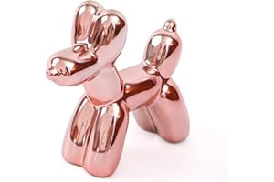 Notakia Estatua de Perro con Globo de cerámica, para decoración de Escritorio, Hecha a Mano, Moderna, pequeña Estatua de Animales de cerámica, decoración del hogar