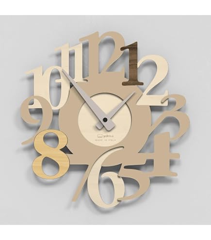 Giallobus Orologio Basic 30x30 Cm - Color 7509 C - Meccanismo Silenzioso - Moderno In Legno MDF Made In Italy