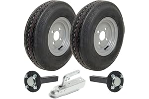 Parnells - Kit per Rimorchio ad Alta Velocità, 2 Pneumatici e Ruote per Rimorchio, 4.80/4.00-8 + 2 Mozzi e Fuselli + 1 Gancio in Acciaio Stampato, Wanda P811 a 6 Strati