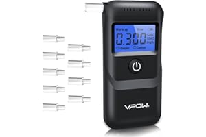 VPOW Alkomat policyjny, miernik alkoholu z cyfrowym niebieskim wyświetlaczem LCD, profesjonalny miernik alkoholu z dokładnością do prywatnego, profesjonalnego użytku w domu