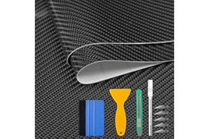‎FONESO 6D Carbon Folie,Schwarz mit Werkzeug,150 x 30cm,Foneso Selbstklebend Autofolie aus Vinyl,Auto Schutz Carbon Folie,Hochwertiger Schutz für Auto,Motorräder,Mäuse,Motorradhelme,Gamecontroller und mehr