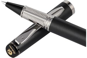 Zalantan Liquid Ink Rollerball Pen,Luxury pen,Nice pen Metal pen Smooth writing stylish design effortless writing,fancy pens with gift case for Men & Women with 2 Refills-Inky black