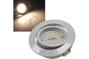 ‎CHILITEC ChiliTec LED Einbauleuchte Spot dimmbar schwenkbar 5Watt 590 Lumen 32mm flach 230V Einbaustrahler Edelstahl Weiß Design 2900k Licht Warmweiß