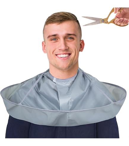 Friseurumhang Mit Haarfang – Regenschirm-Design, Wasserabweisend, Für Salon & Zuhause – Grau, Verstellbar