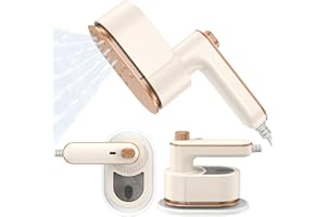 CWEOPO Défroisseur Vapeur, Mini Fer a Repasser Vapeur, 2 en 1 Portable Fer à Vapeur de Voyage, 180° Degrés Pliable Fer à Vapeur, Rapide 30S, Vapeur Fer à Main avec humide et sec pour la Maison et Les Voyages