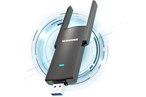 WONLINK Clé WiFi Puissante AC1300 Mbps USB WiFi 5GHz/2.4GHz Antenne WiFi à Gain Élevé Double Bande Adaptateur WiFi pour PC, Dongle WiFi Compatible avec Windows 11/10/8.1/8, Mac OS10.9~10.15