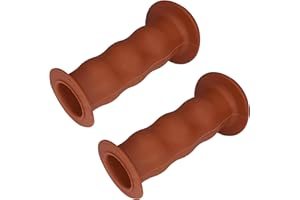 cyclingcolors Paire de poignée vélo 22mm Longeur 85mm draisienne Trottinette Tricycle Paire sécurité fermée, Marron