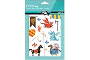 Maildor AE135O - Un sachet de gommettes Dreamy 6 planches 14,8x21cm, Chevaliers (120 stickers)