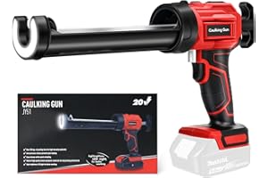 WINGFLY Pressa per cartucce a batteria, compatibile con batteria Makita da 18 V, pistola elettrica con 4 velocità e luce LED, 10 oz/300 ml, pistola in silicone per sigillatura, spatole (senza batteria)