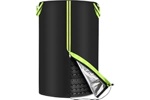 MaxEarn Sac de rangement universel pour 4 pneus de voiture, diamètre 72 cm x hauteur 117 cm, sac de rangement pour pneus Oxford 210D avec bandes réfléchissantes, housse de pneu de voiture avec