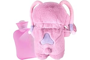 WYFDCZZP Sti-tch Botella de Agua Caliente, Bolsa de Agua caliente para Niños, Botella de Agua Caliente de Goma, Hot Water Bottle, Bolsas Agua Caliente Peluche, Para Niños,Bebés,Adultos,Regalo Calidez (Rosa)