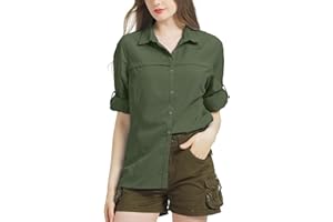 Jogwits Chemise Femme Manches Longues - Protection UV Respirante & Séchage Rapide - T-Shirt Safari Décontracté pour Randonnée, Voyage et Plein Air