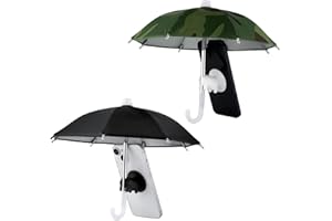 NQEUEPN 2pcs Cell Phone Umbrella, Glare Blocking Phone Shade Multifunctional Phone Umbrella with Cute Piggy Sucker Sun Shade for Phone (Black, Camouflage)