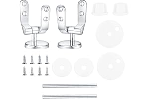 PZIHAO Toilet, Zinc Alloy Toilet Seat Replacement Hinge with Fittings and Repair Parts, for Most Wooden | Resin | MDF Toilet Seat