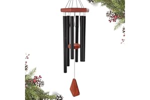 ASTARIN Memorial Wind chimes Outdoor Large Deep Tone, 76.2 cm Amazing Grace Wind Chime Outdoor, simpatia wind-chime Tuned personalizzata con 6 tubi, elegante, balcone e la casa, colore: Nero opaco