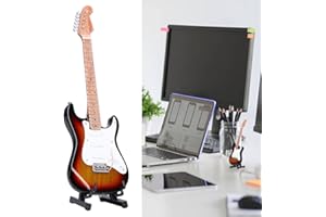 Shanrya Mini Guitar, Miniature Guitar, 18cm Length Hand Made Exquisite Details Mini Instrument Model Toy Guitar Small Guitar for Home Decoration Gifts