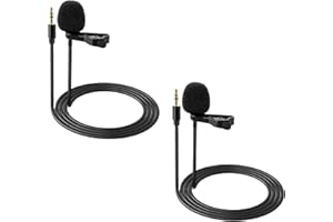 NEEWER 2 Pack Wired Lavalier Ansteckmikrofon kompatibel mit DJI Mic Sender drahtlose kompatibel mit Rode Wireless GO II 2, kabelgebundenen Mini Mic mit omnidirektionalem Kondensator für YouTube, CM5
