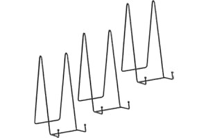 DIDUDIDU Large Plate Holder Display Stand - 10 inch Extra Tall Stands - Twisted Metal Wire Easel - Big Tabletop Easels for Decorative Plates | Picture Frame | Platter | Painting | Plaque - 3 Pack - Black