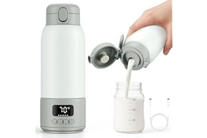 HOYIYOBI Scaldabiberon portatile Riscaldamento rapido di latte materno, acqua e latte artificiale, controllo preciso della temperatura, batteria USB-C da 16000 mAh, capacità 500 ml