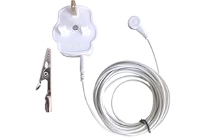 BEEOT UK Standard Grounding Cord Cable Plug with Alligator Clip use for Earthing Products Grounding sheet Pillowcase mat pad Ground Wrist strap Earth blanket with 100 kohm Safe Resistance 4.5 Meters