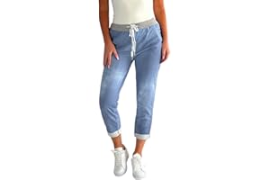 Mississhop Damen Hose Blumen Jogginghose Baumwolle Freizeithose Boyfriend Blumenprint