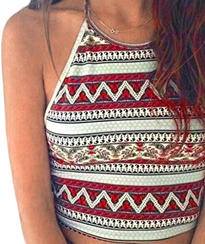 Tefamore Women Tank Tops Bustier Bra Vest Shirt Blouse (S, Red)