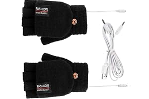 Soekodu USB Beheizte Handschuhe Unisex Fäustling Laptop Handschuhe Stricken Warm Voll/Halb Fingerlos Heizung Wärmer Elektrische Winter Hand Fäustling für Frauen Männer Mädchen