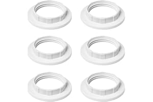 VACHELPER 6 Pezzi Anello Riduttore Paralume E14, Anello per Paralume Bianco Plastica Anello Convertitore dell'Adattatore 28mm Anelli di Riduzione per Lampade a Sospensione e da Tavolo