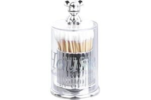 Acooruiteng Cotton Pad Holder Clear Cotton Bud Holder Dispenser Dust-Proof Cotton Pads Holder Bathroom Jars Makeup Organizer Storage with Cover for Cotton Ball Cotton Swab Cotton Round Pads Floss
