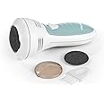 VITALmaxx Callus Remover with Suction Function, No Blades - No Risk of Injury, with 2 Attachments for Gentle & Safe Use, Wireless Operation Convenience, Battery Operated [White/Turquoise]