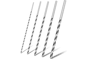 ALTcompluser 5pcs Extra Lange Holzbohrer Bohrer Set 2 mm, 3 mm, 3,5 mm,4 mm, 5 mm Holzbohrer HSS Spiralbohrer zum Bohren für Die Holzbearbeitung Manuelle