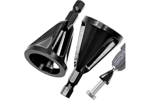 INHEMING Lot de 2 Outil d'ébavurage Externe pour Perceuse, Outil à Chanfreiner en Acier Inoxydable, Convient aux Boulons de Taille 8-32, Noir