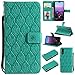 Produktbild Thrion Huawei P20 Hülle, Prägung Muster PU Leder Wallet Tasche Brieftasche Schutzhülle - Grün